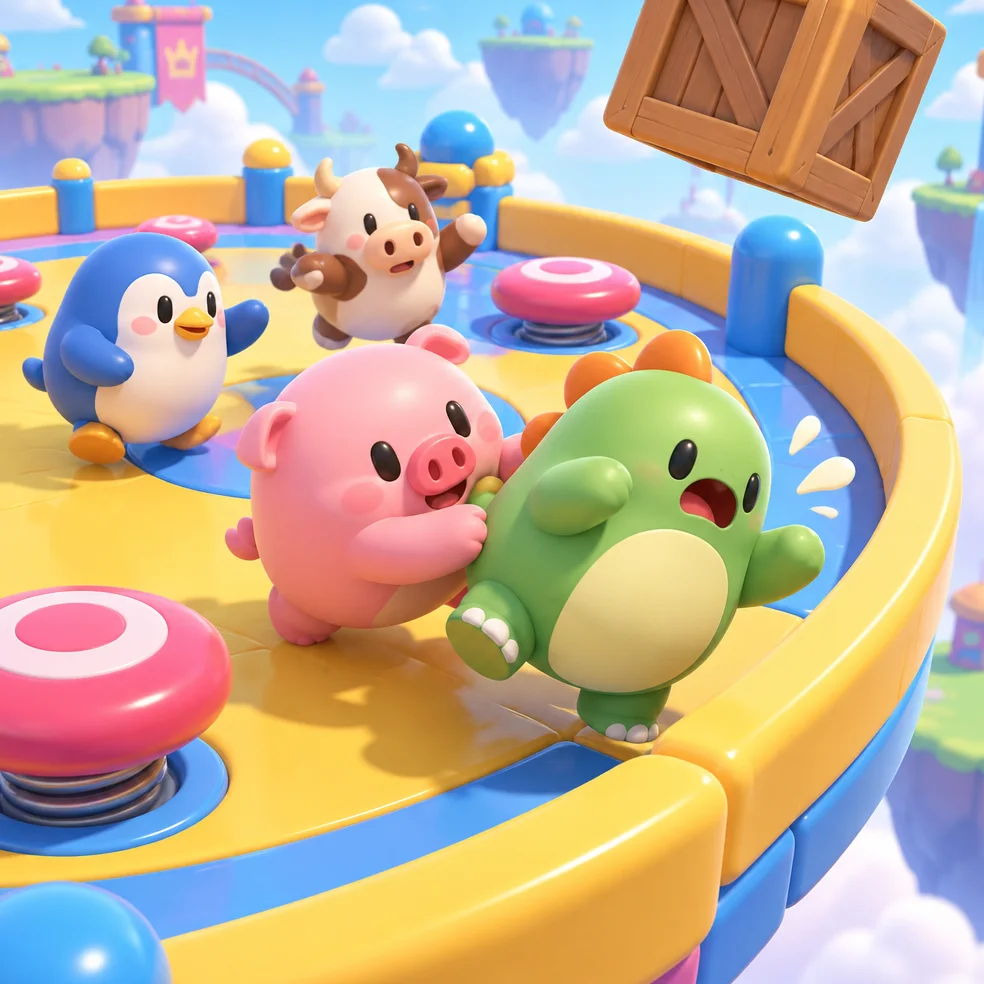 Party arena game concept art in the toy box 3d look