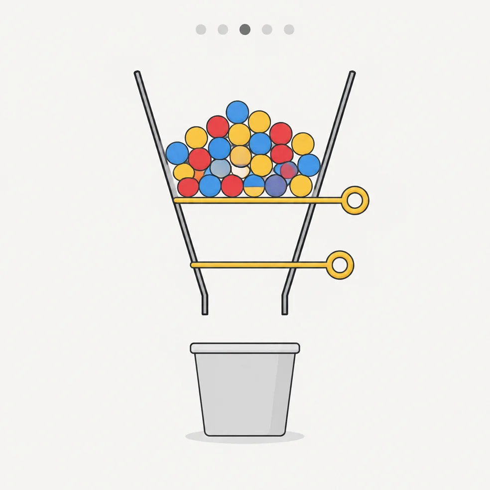 Physics puzzle game concept art in the modern mono look
