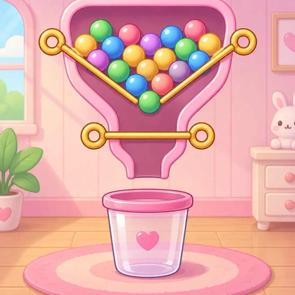 Physics puzzle game concept art in the candy cute look