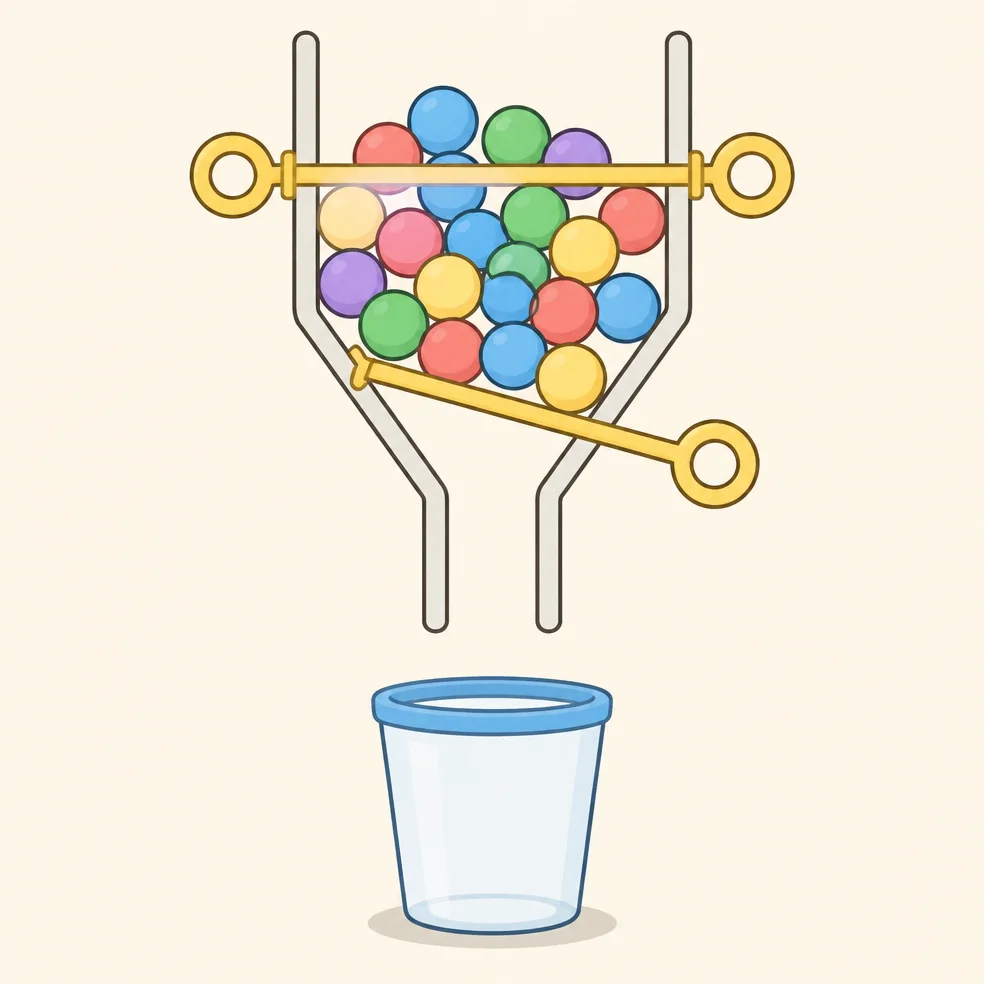 Physics puzzle game concept art in the quiet minimal look